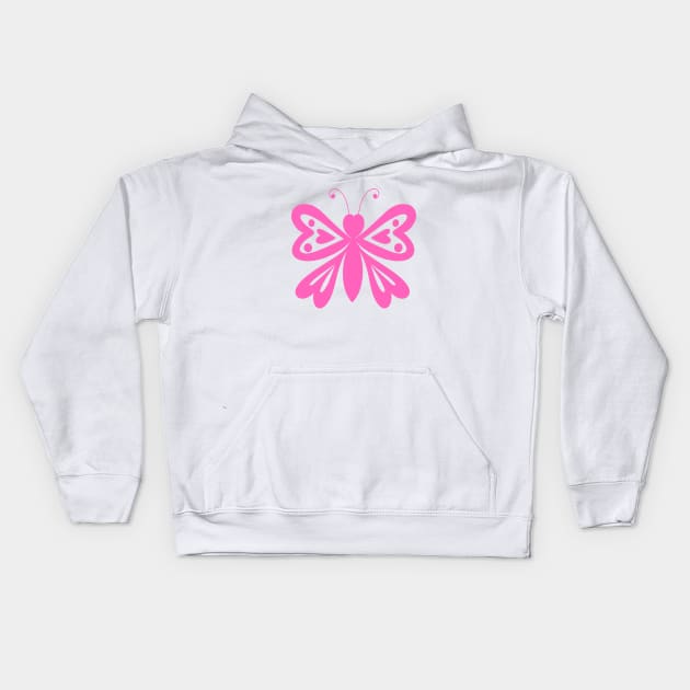 Happy Valentines Day Pink Butterfly Wings Kids Hoodie by SartorisArt1